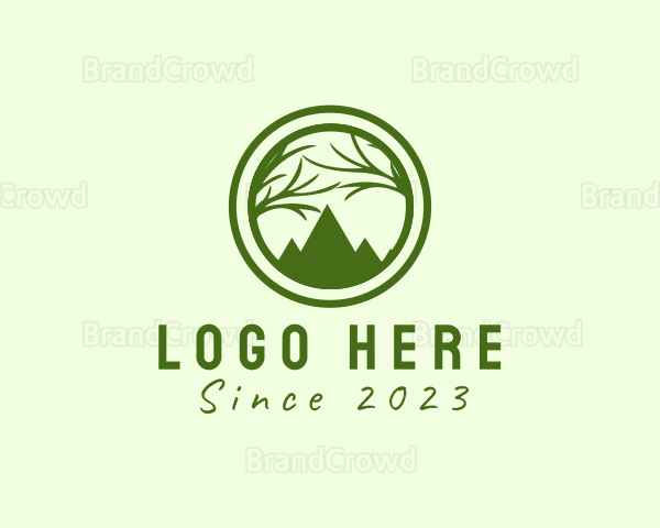 Tree Mountain Silhouette Logo