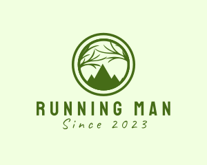 Mountain Peak - Tree Mountain Silhouette logo design