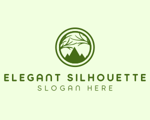 Tree Mountain Silhouette  logo design