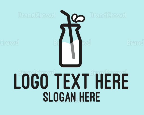 Milk Bottle Straw Logo