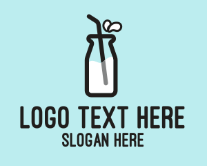 Straw - Milk Bottle Straw logo design