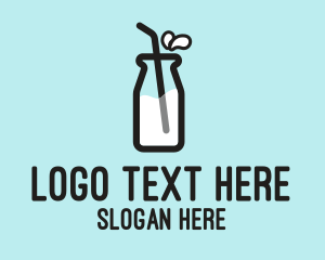 Milk Bottle Straw  Logo