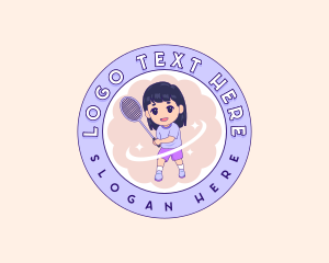 Coach - Girl Badminton Sports logo design