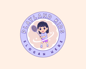 Girl Badminton Sports logo design