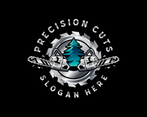 Chainsaw Logging Tree Logo