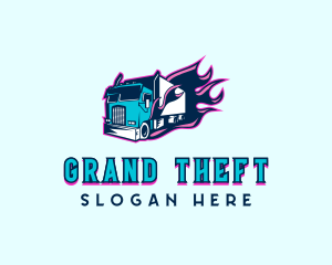 Shipment - Flaming Truck Vehicle logo design