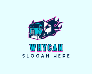 Cargo - Flaming Truck Vehicle logo design