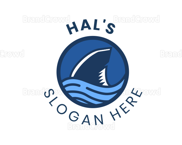 Shark Fin Wave Badge Logo