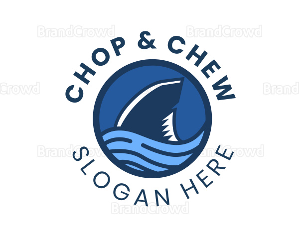 Shark Fin Wave Badge Logo