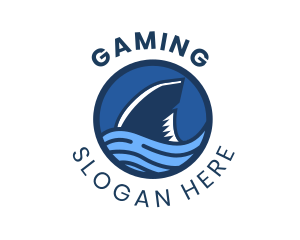 Shark Fin Wave Badge Logo