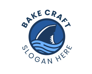 Shark Fin Wave Badge logo design