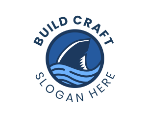 Shark Fin Wave Badge logo design