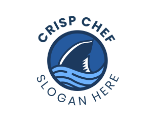 Shark Fin Wave Badge logo design