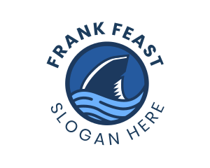 Shark Fin Wave Badge logo design