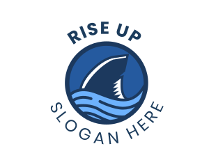 Shark Fin Wave Badge logo design