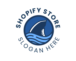 Shark Fin Wave Badge logo design