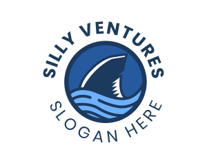 Shark Fin Wave Badge logo design