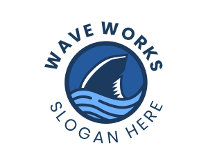 Shark Fin Wave Badge logo design