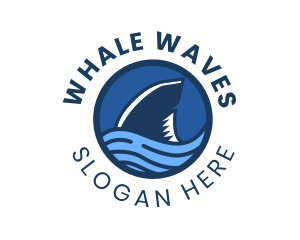 Shark Fin Wave Badge logo design