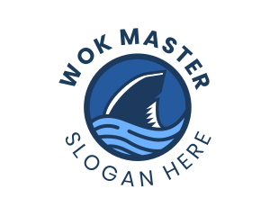 Shark Fin Wave Badge logo design