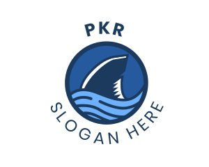 Shark Fin Wave Badge logo design