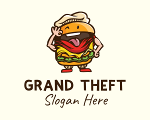 Playful Burger Cartoon Logo