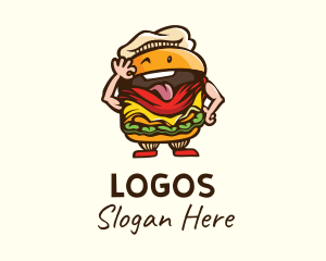 Eatery - Playful Burger Cartoon logo design