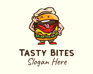 Fast Food - Playful Burger Cartoon logo design