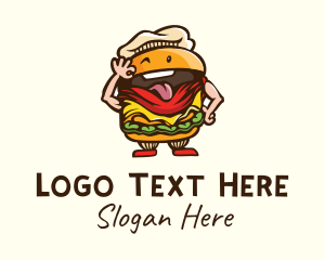 Playful Burger Cartoon Logo