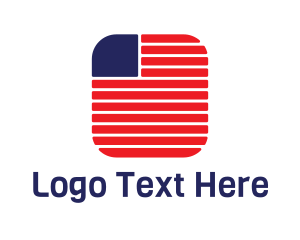 Mobile Phone - USA Flag App logo design