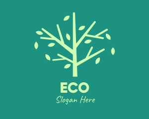 Green Environmental Tree logo design