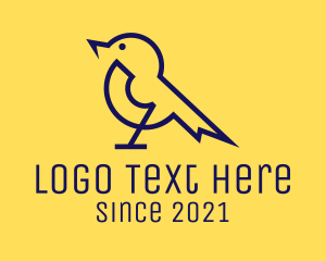 Goldcrest - Electrical Sparrow Bird logo design