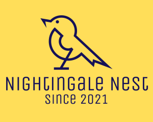 Nightingale - Electrical Sparrow Bird logo design