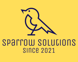 Sparrow - Electrical Sparrow Bird logo design