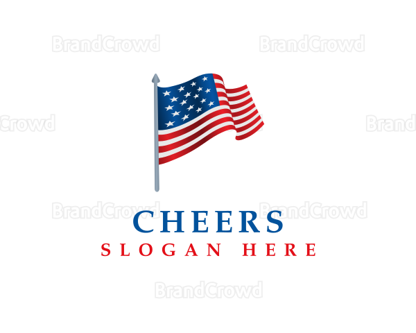 American Flag 3D Logo