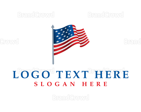 American Flag 3D Logo