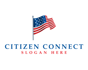 Citizenship - American Flag 3D logo design