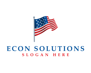 Economics - American Flag 3D logo design