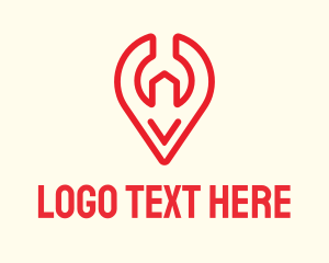 Home Improvement - Wrench Location Pin logo design