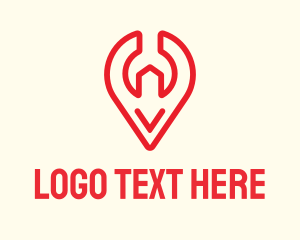 Map - Wrench Location Pin logo design