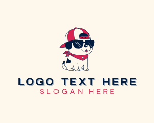 Dog - Hipster Dog Sunglass logo design