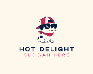 Hipster Dog Sunglass logo design