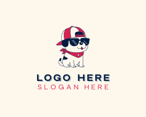 Dog - Hipster Dog Sunglass logo design