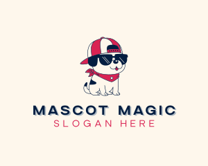 Hipster Dog Sunglass logo design