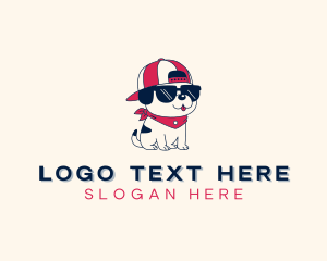 Puppy - Hipster Dog Sunglass logo design