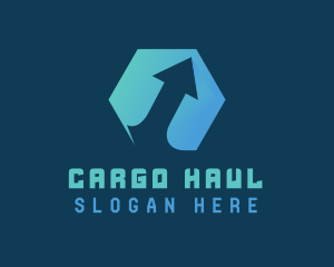 Hexagon Arrow Shipping logo design