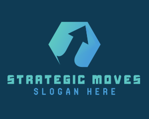 Hexagon Arrow Shipping logo design