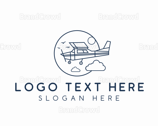 Light Airplane Aircraft Logo