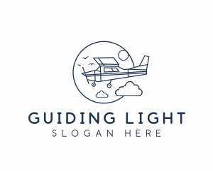 Light Airplane Aircraft logo design