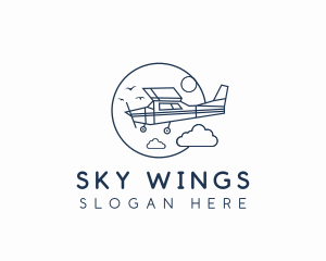 Light Airplane Aircraft logo design